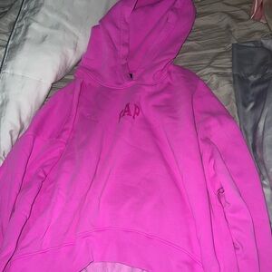 GAP VintageSoft Crop Logo Hoodie-Worn Once